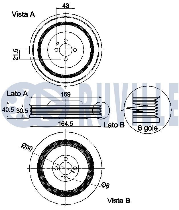 RUVILLE Kit de rolamento de roda 8602 8602 Kit rolamento roda CHRYSLER CROSSFIRE RUVILLE