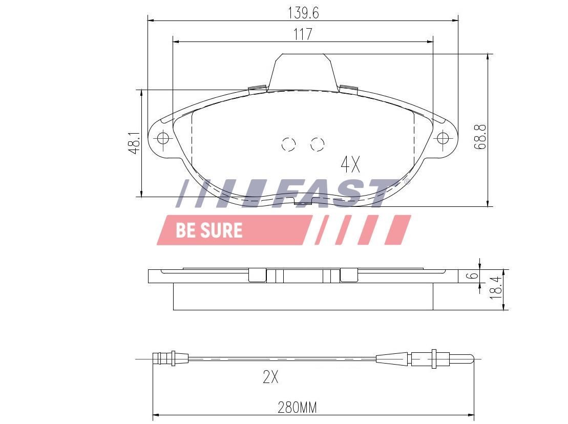 FAST Brake pad set FT29067 FT29067 FAST disc pads for CITROЁN