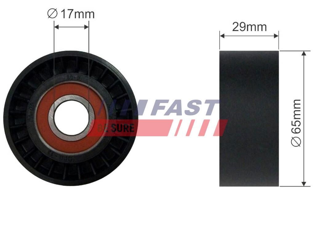 Spanrol, poly V-riem FAST FT44554 FAST FT44554: Spanpoelie Fiat MULTIPLA 2010