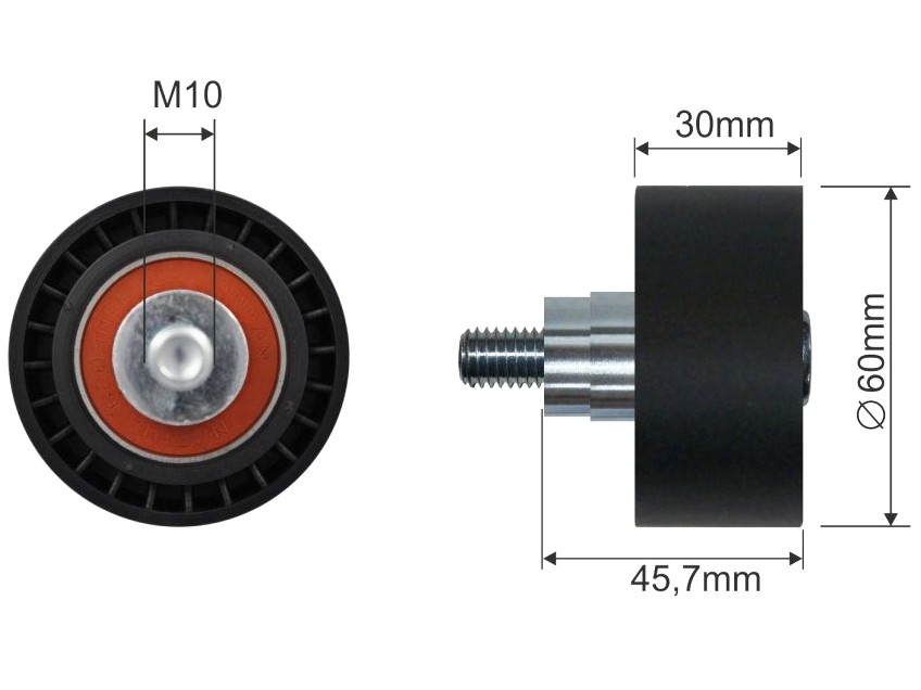 FAST Galet enrouleur de courroie d'accessoire FT44566 Déviation poulie de guidage FAST AUDI FT44566