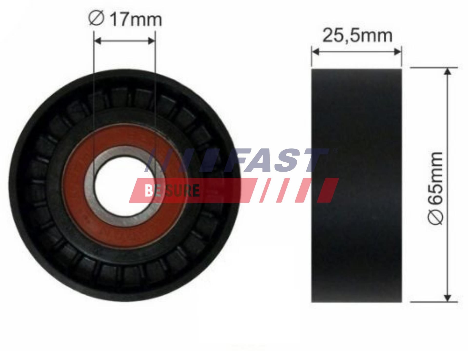 FAST Spanrol, poly V-riem FT44567 FAST FT44567 Spanrol multiriem Ford Transit Tourneo MK6 originele prijs
