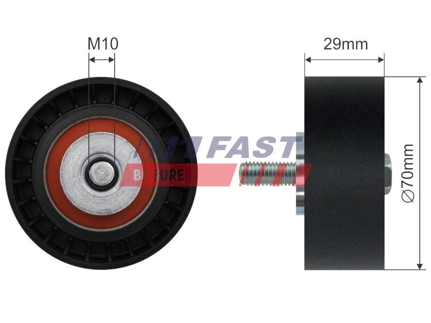 FAST Galet enrouleur de courroie d'accessoire FT44575 FAST FT44575 Galet enrouleur de courroie d'accessoire FIAT Ducato II Van (244) 2.0 110 CV 2005