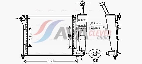 AVA COOLING SYSTEMS Radiateur FTA2345 AVA COOLING SYSTEMS Radiateur, koelvloeistof FIAT FTA2345
