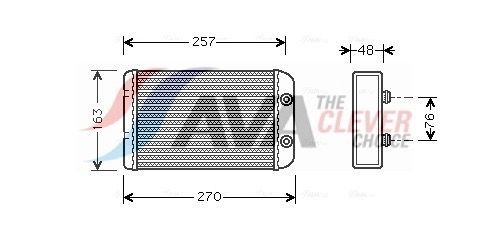 AVA COOLING SYSTEMS Εναλλάκτης θερμότητας, θέρμανση εσωτερικού χώρου FTA6254 Εναλλάκτης θερμότητας AVA COOLING SYSTEMS FTA6254 φθηνά