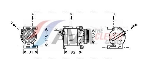 AVA COOLING SYSTEMS Ilmastoinnin kompressori FTAK090 Lancia Ypsilon 3 ilmastoinnin kompressori AVA COOLING SYSTEMS FTAK090