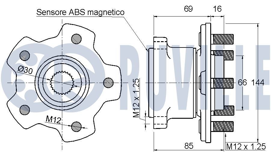 RUVILLE Stabilizátor podvozku 917625 Stabilizátor podvozku RUVILLE Land Rover RANGE ROVER VELAR 917625