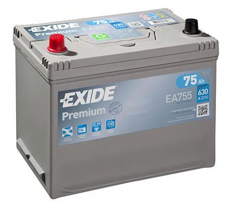 Startera akumulatoru baterija EXIDE EA755 EXIDE PREMIUM EA755 Akumulatoru baterija Jeep WRANGLER 1999