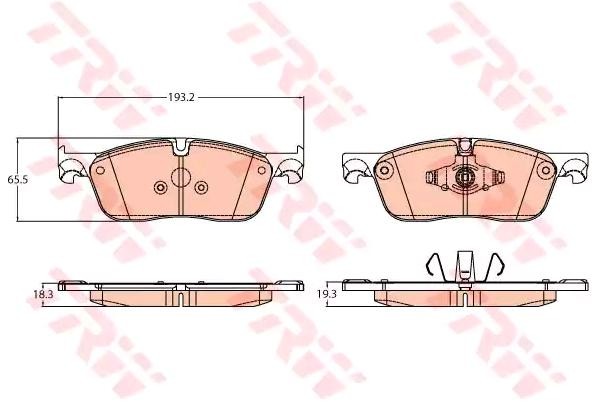 TRW Bremseklodser GDB2100 Bremseklodssæt TRW Land Rover DISCOVERY GDB2100