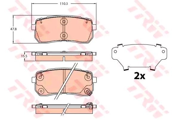 TRW Brake pad set GDB2112 GDB2112 TRW brake pads for KIA NIRO