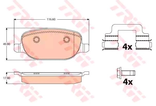 TRW Remblokken GDB2129 Remblokken TRW 145 GDB2129 goedkoop