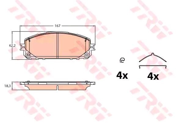 TRW Remblokken GDB2142 Jeep RENEGADE Remblok TRW GDB2142