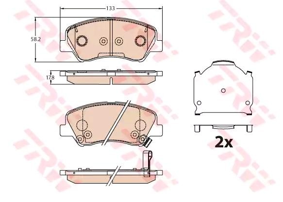 Pastilhas de travão TRW GDB3630 TRW GDB3630: Jogo de pastilhas para travão de disco Hyundai i20 2021