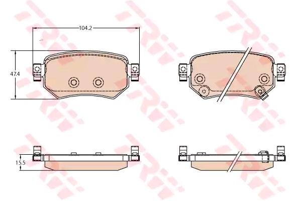 TRW Bromsbelägg GDB3632 GDB3632 TRW bromsbelägg sport Mazda MX-3
