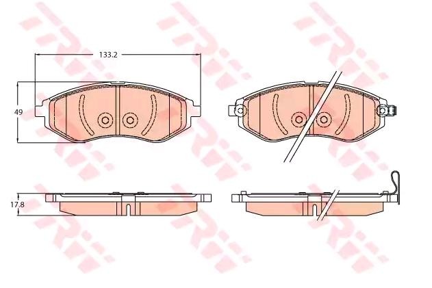 TRW Fékbetét készlet, tárcsafék GDB3634 TRW GDB3634 Fék Chevrolet Aveo T200