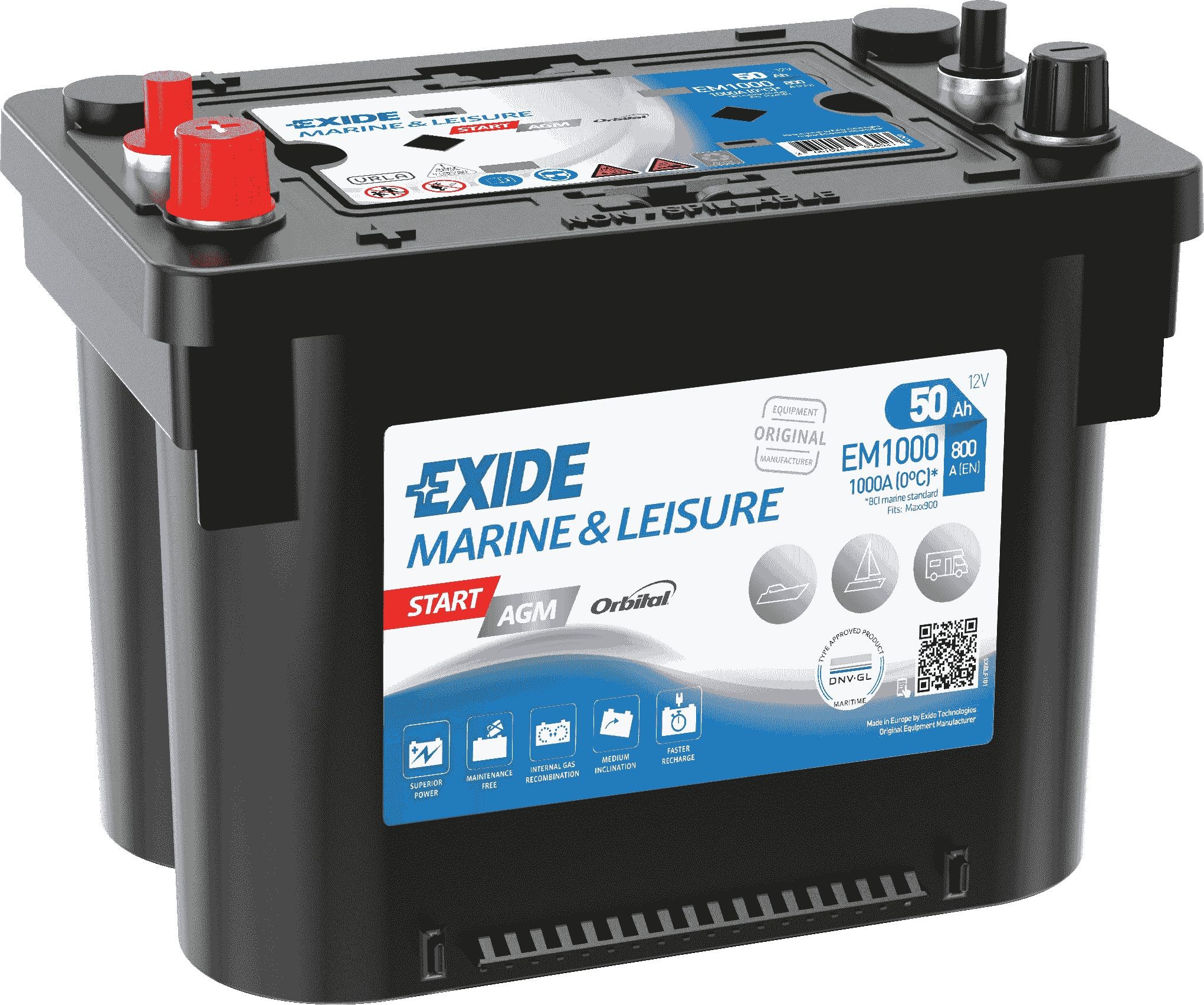 Batterie EXIDE EM1000 Batterie EXIDE Start EM1000 Système électronique Dodge Caliber SRT4