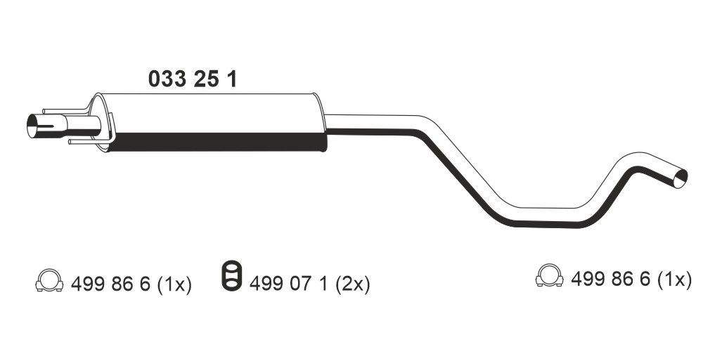 Μεσαίο σιλανσιέ ERNST 033251 ERNST 033251 Μεσαίο καζανάκι OPEL MERIVA 2007
