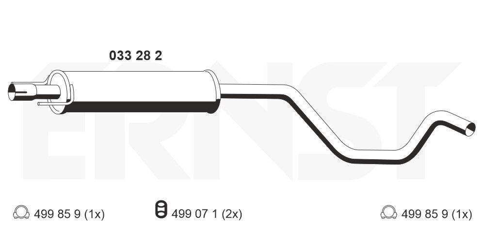 Μεσαίο σιλανσιέ ERNST 033282 ERNST 033282 Μεσαίο καζανάκι OPEL MERIVA 2007