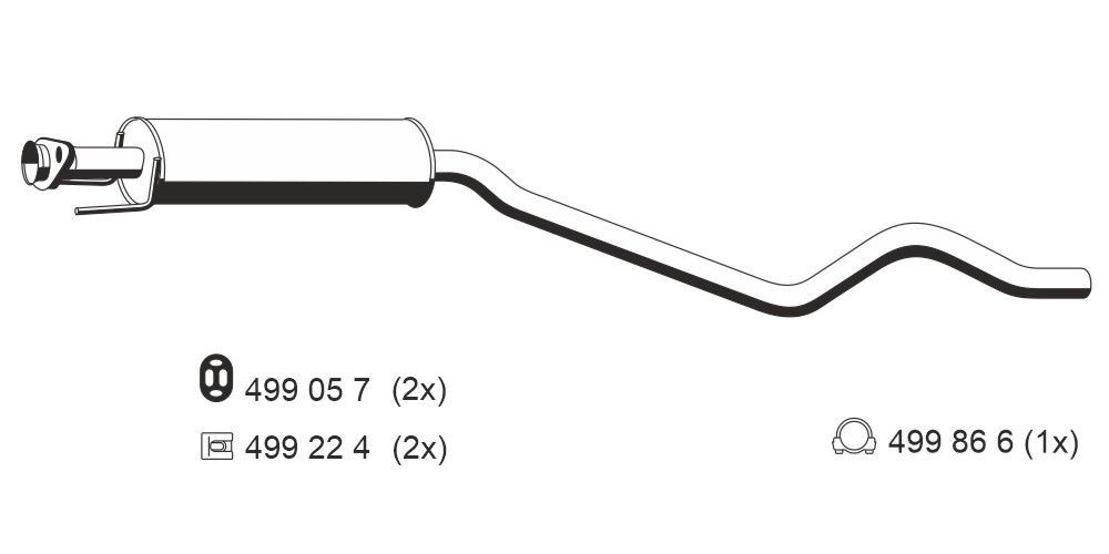 ERNST Panela de escape dianteira 042093 ERNST 042093 originais Panela de escape dianteira Opel Meriva x03 custo