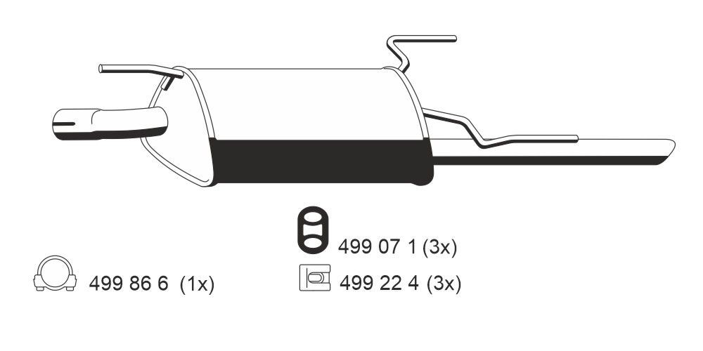 ERNST Panela de escape traseira 043014 ERNST 043014 Panela de escape traseira Opel Vectra B Carrinha preço