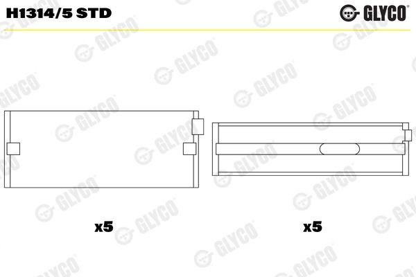 GLYCO Chumaceira da cambota H1314/5 STD H1314/5 STD Chumaceira da cambota GLYCO VW T-CROSS