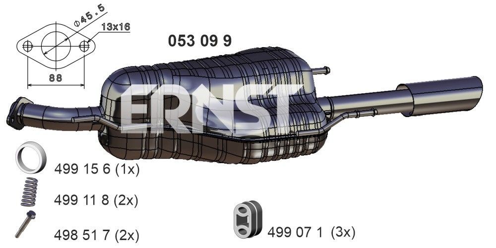 ERNST Marmitta 053099 053099 Marmitta posteriore ERNST OPEL TIGRA costo