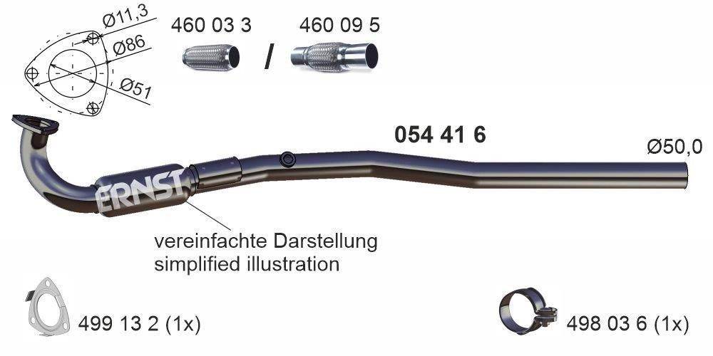 ERNST Výfukové potrubie 054416 ERNST 054416 Vyfukove potrubie Opel Frontera Sport originálne cena