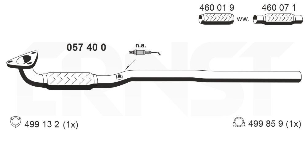 ERNST Výfukové potrubie 057400 057400 Vyfukove potrubie ERNST CHRYSLER LE BARON