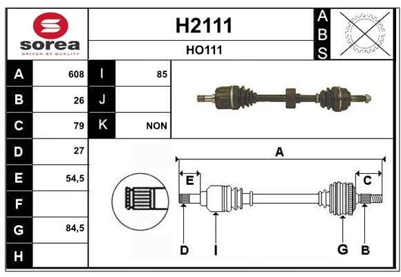SNRA Veovõll H2111 SNRA H2111 Veovõll Honda Concerto HW hind