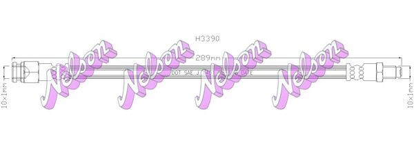 KAWE Ελαστικός σωλήνας φρένων H3390 Ελαστικός σωλήνας φρένων HYUNDAI KAWE H3390
