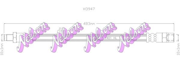 KAWE Bremseslange H3947 Bremseslanger KAWE Volvo 740 H3947