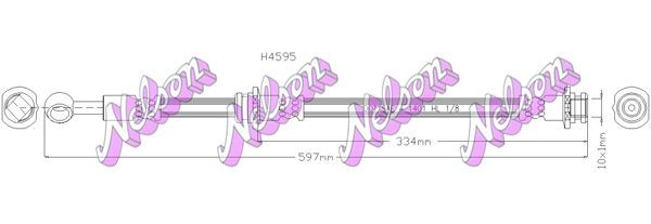 KAWE Brake hose H4595 H4595 KAWE NISSAN flexible brake pipe