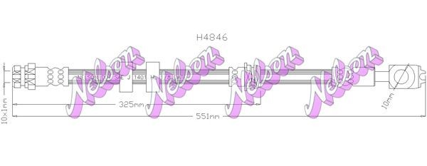 KAWE Bremsschlauch H4846 Bremsschläuche KAWE Volkswagen CRAFTER H4846