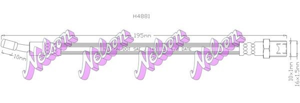 KAWE Bremžu šļūtene H4881 Bremžu šļūtenes KAWE SUZUKI H4881