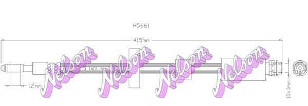 Brzdová hadica KAWE H5661 KAWE H5661 Brzdové hadičky zadné vľavo Audi A2 2004