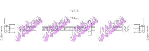 KAWE Pidurivoolik H6475 Pidurivoolik KAWE Mazda 626 H6475