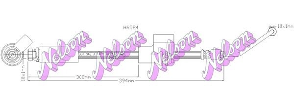 KAWE Bremseslange H6584 H6584 Bremseslange FORD ESCORT KAWE