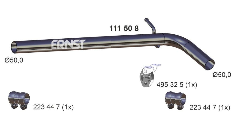 ERNST Σωλήνας εξάτμισης 111508 ERNST 111508 γνήσια Σωλήνες εξάτμισης Seat Ibiza 6j Combi κόστος