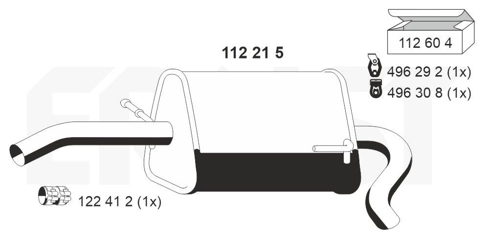 Rear silencer ERNST 112215 ERNST 112215 Volkswagen CRAFTER 2006 Silencer price
