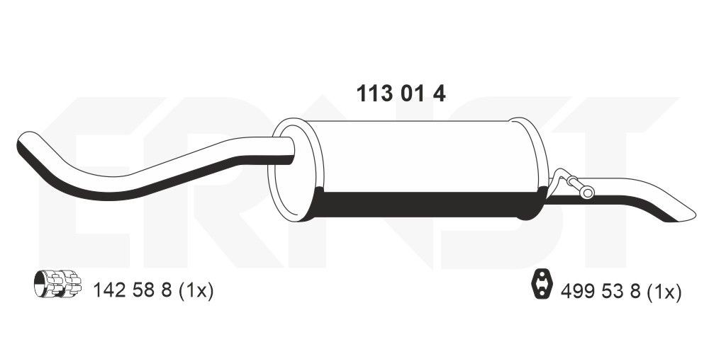 Silencieux arrière ERNST 113014 ERNST 113014 Silencieux arrière Volkswagen FOX 2004