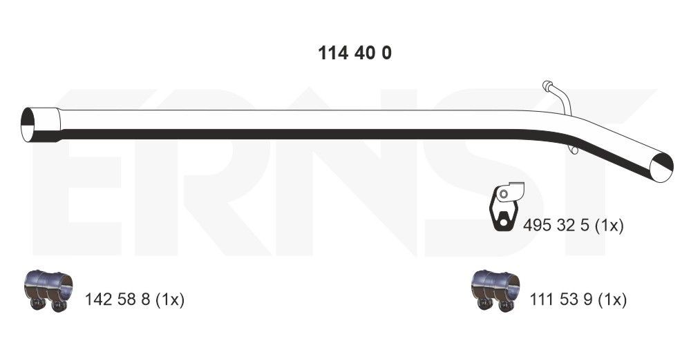 ERNST Exhaust Pipe 114400 114400 ERNST exhaust pipe for CHEVROLET AVEO