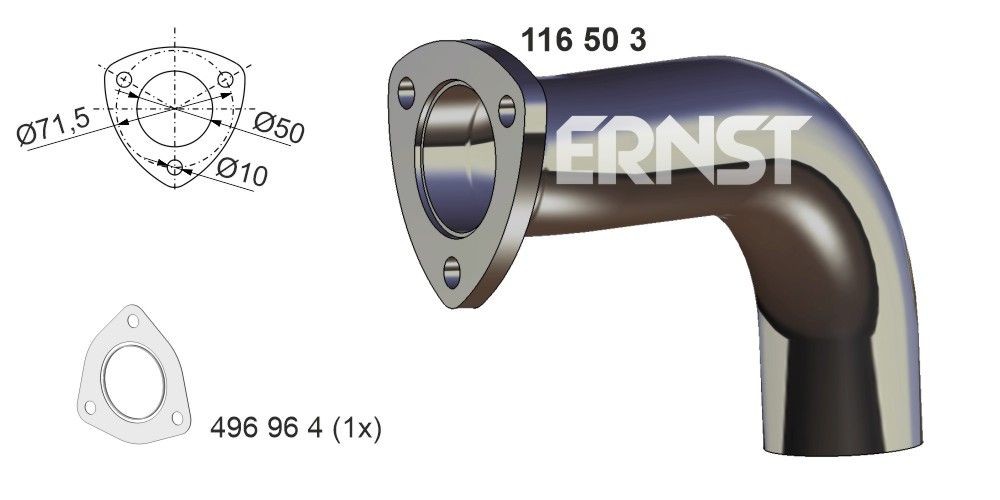 ERNST Exhaust Pipe 116503 ERNST 116503 VW T3 Transporter exhaust pipe cost