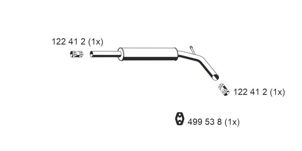 ERNST Midtre lydpotte 121101 Mellomlyddemper ERNST Lexus ES 121101