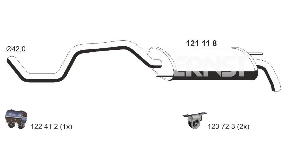 ERNST Marmitta 121118 121118 Marmitta posteriore ERNST Volkswagen PHAETON costo