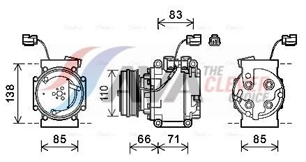 AC-kompressor AVA COOLING SYSTEMS HDAK260 AVA COOLING SYSTEMS HDAK260 Kompressor HONDA CITY 2002