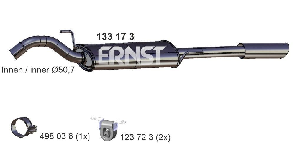 ERNST Bakre ljuddämpare 133173 ERNST 133173 Bakre ljuddämpare VW Passat B4 35i universal och sport