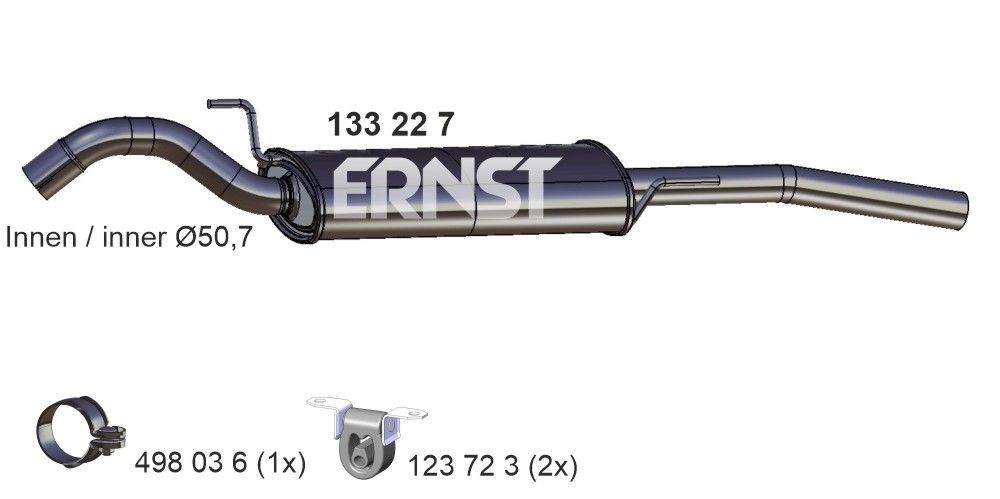 ERNST Bakre ljuddämpare 133227 ERNST 133227 ljuddämpare VW Passat B4 35i pris