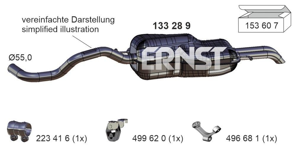 ERNST Endschalldämpfer 133289 133289 ERNST Endschalldämpfer VW Bora 1j2 Kosten