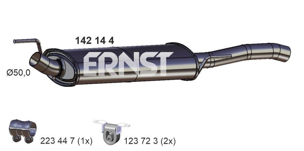 ERNST Rear silencer 142144 MG ERNST exhaust muffler 142144