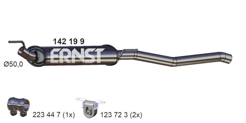 Silencieux arrière ERNST 142199 ERNST 142199 Pot d'échappement complet Volkswagen VENTO 2024