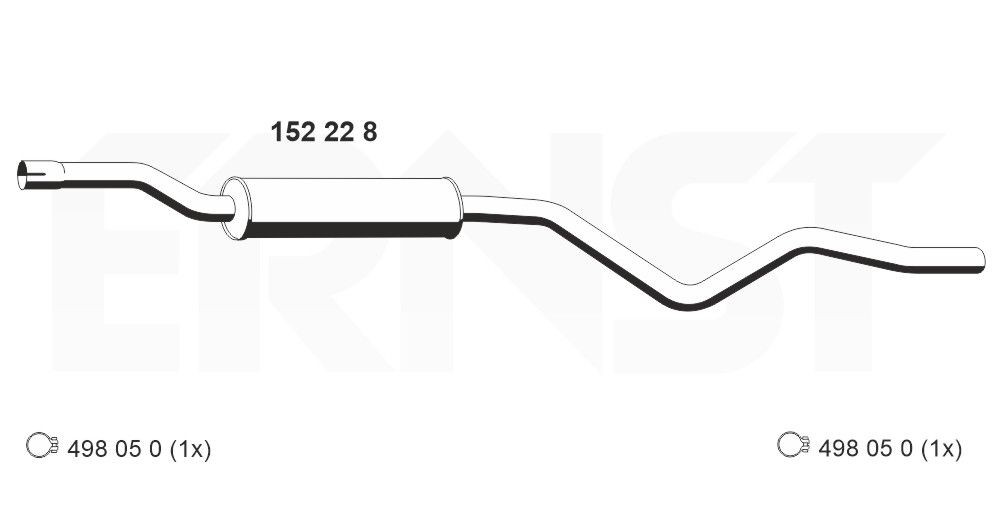 ERNST Etuäänenvaimentaja 152228 152228 ERNST Etupakoputki AUDI Q8